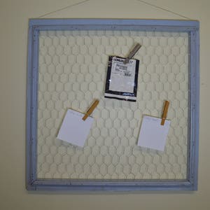 Chicken Wire Window Frame, Rustic Kitchen Decor, Farm Clipboard,   #447