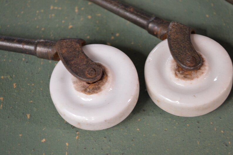 Porcelain Casters, Old Furniture Wheels, Era 1900 Hardware, 746 Etsy