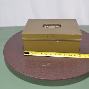 Metal Lock Box, Samson Locking Cash Case with Key, 1950 Office Security, #826