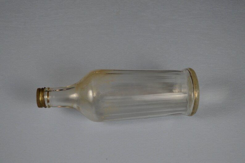 Vintage Heinz Fluted Clear Glass Vinegar Bottle With Metal Screw Cap