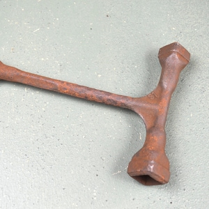 Antique Car Lug Wrench, 1920 Era, T Shape Square Socket, Vintage Tools,  #727