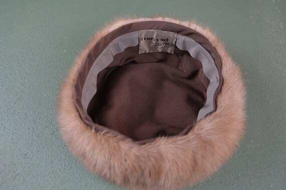 Natural Mink Winter Hat, Vintage 1960s Fur, #412 - image 3