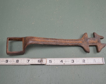 Vintage Tractor Wrench, Rusted Combination Farm Tool,  #577