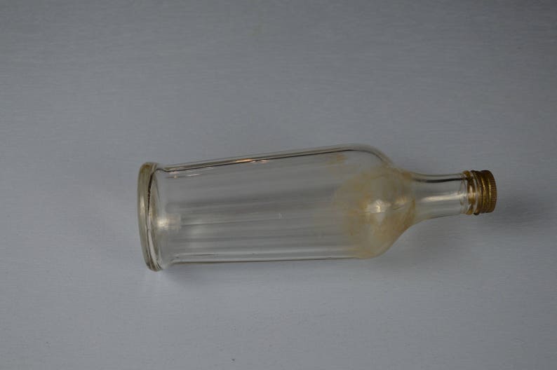 Vintage Heinz Fluted Clear Glass Vinegar Bottle With Metal Screw Cap