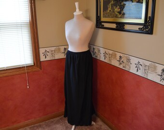 Vintage Black Cotton Skirt, Authentic 1900s Clothing,  #328