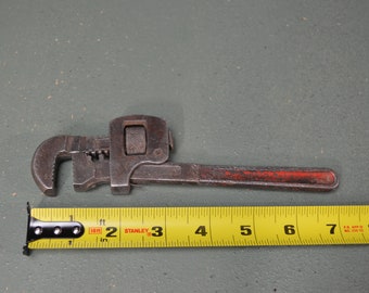 Vintage 7" Metal Pipe Wrench, Mid 1900's Tool, Display Only