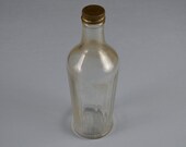 Vintage Heinz Fluted Clear Glass Vinegar Bottle with Metal Screw Cap, 487