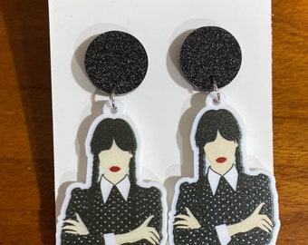 Wednesday Addams Earrings, Wednesday Birthday gift