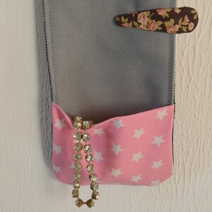 Hair clip holder stars Mrs. Knallerbse With the hair clip depot in pink gray all hair clips are sorted and tidy image 3