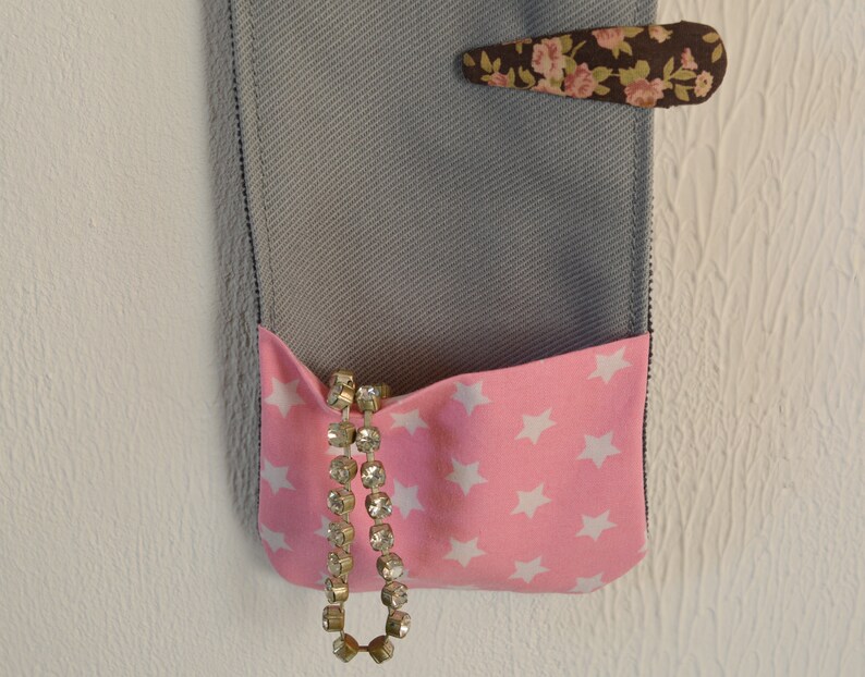 Hair clip holder stars Mrs. Knallerbse With the hair clip depot in pink gray all hair clips are sorted and tidy image 3