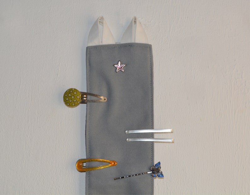 Hair clip holder stars Mrs. Knallerbse With the hair clip depot in pink gray all hair clips are sorted and tidy image 7