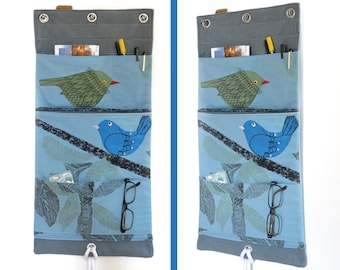 Wall organizer for caravans, campers, motorhomes - Frau Knallerbse - Wall organizer with cheerful birds creates storage space in the tightest of spaces