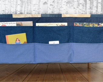 XXL bed organizer - 6 pockets - Jeans - Ms. Knallpease - This huge utensil made of denim creates order in the teenager's room