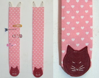 Hair clip holder - kitty firecracker - gift for cat fans, hair clip holder, hair clip holder cat