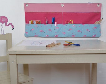 Wall pocket for painting and craft table - Mrs Knallpease - The wall organizer with flamingos in pink and pink ensures order at the painting table