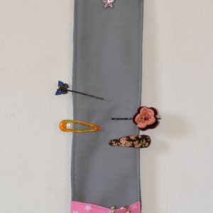 Hair clip holder stars Mrs. Knallerbse With the hair clip depot in pink gray all hair clips are sorted and tidy image 4