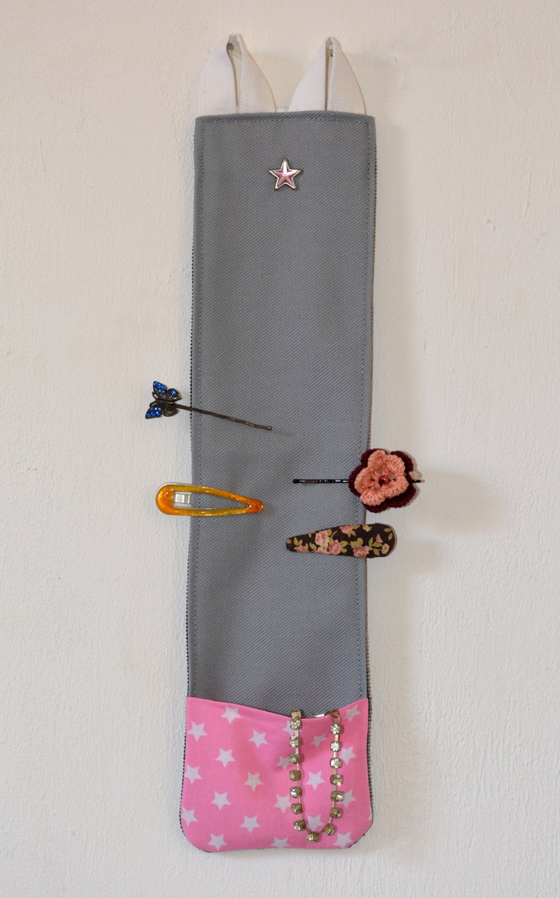 Hair clip holder stars Mrs. Knallerbse With the hair clip depot in pink gray all hair clips are sorted and tidy image 4