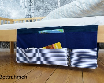Large organizer for almost every bed, 6 pockets - Mrs. Knallpea - bed bag for adults, teenagers and children. Maritime to pirate