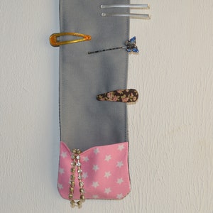 Hair clip holder stars Mrs. Knallerbse With the hair clip depot in pink gray all hair clips are sorted and tidy image 2