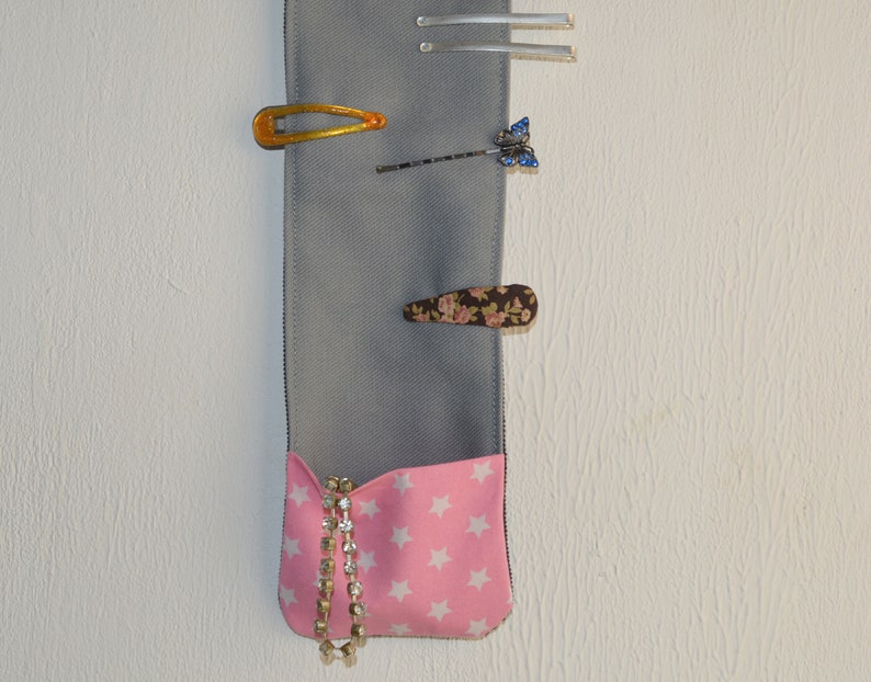 Hair clip holder stars Mrs. Knallerbse With the hair clip depot in pink gray all hair clips are sorted and tidy image 2