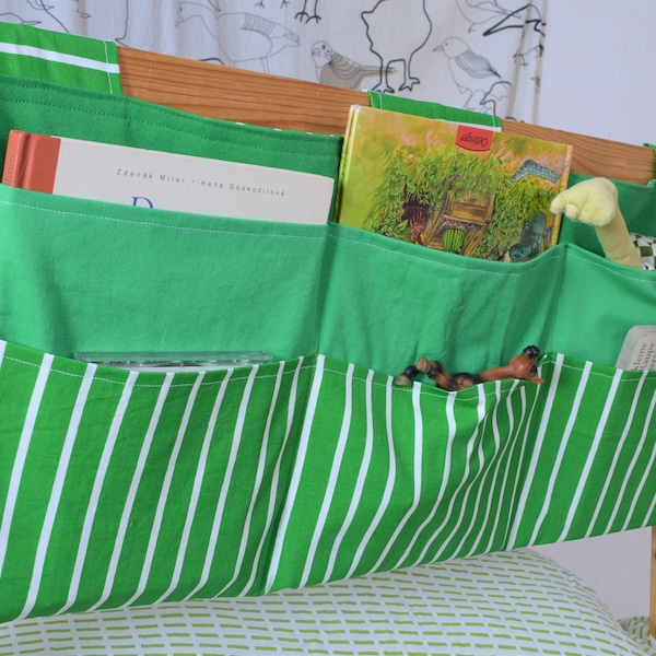 Bettutensilo, verschiedene Farben, 6 Taschen - Frau Knallerbse  - Die Betttasche schafft Ordnung nicht nur am Hochbett