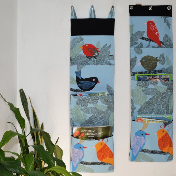 Großes  Wandutensilo - Vögel -  Frau Knallerbse   -  Der fröhliche  Wandorganizer schafft Ordnung im Haus u. am Arbeitsplatz