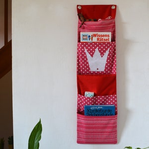 Wandutensilo mit Krone Prinzessin Knallerbse Der Wandorganizer für Prinzessinen in rot weiß schafft Ordnung Mädchenzimmer Bild 8