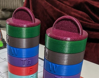 Compact stacking pill caddy