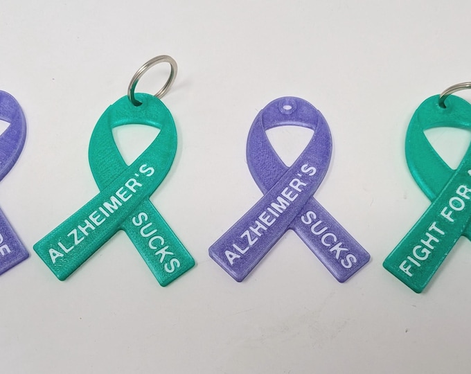 Alzheimer's ribbon keychain or charms (2 items) Free Ship