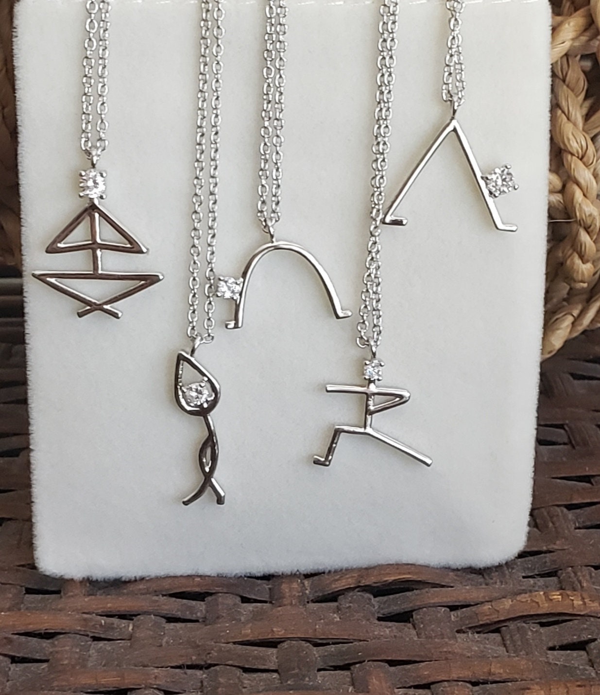 Yoga girl triangle necklace sale