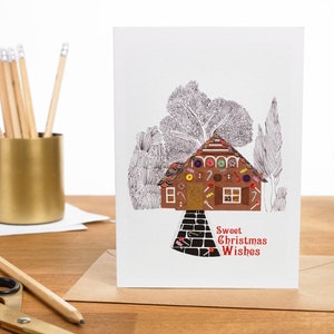 Hansel & Gretel gingerbread house handmade greeting card