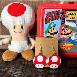 Super Mario Red Mushroom Earrings