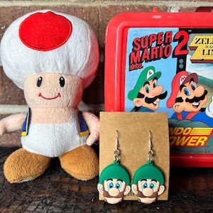 Super Mario Luigi Profile Earrings