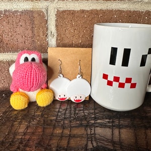 Super Mario Ghost Mushroom Earrings