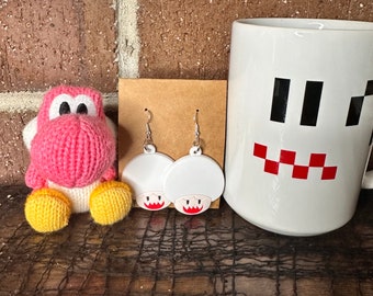 Super Mario Ghost Mushroom Earrings