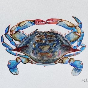 Watercolor Blue Crab