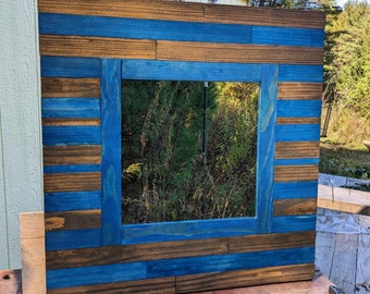 Geometric Wood Wall Mirror