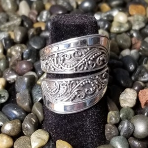 Bague enveloppante en argent sterling 925, ornée d'un travail en filigrane fait main