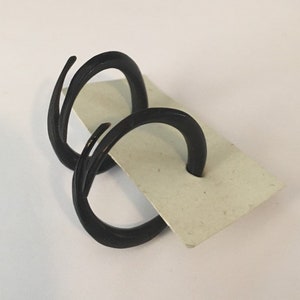 New pair 8g 3MM organic black buffalo horn spiral round plugs gauges earrings tribal jewelry handmade