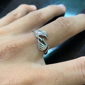 Freundschaft Hände Sterling Silber 925 Band Ring