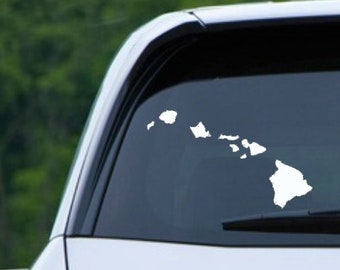 9" Vinyl Hawaiian Abbrv HI Islands Car Decal Sticker #8
