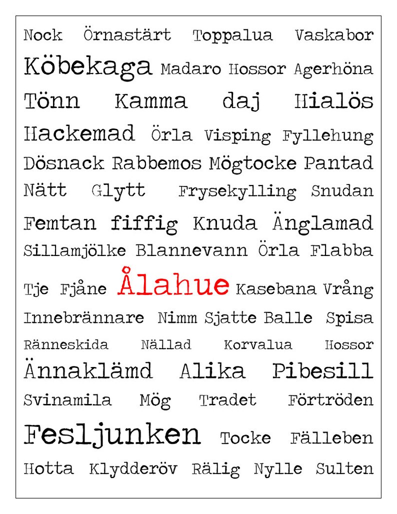 Printable PDF with Southern Sweden slang skånska ord skånsk Etsy