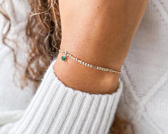 Custom Morse Code Bracelet • Friendship Christmas Gift Secret Message • Personalized Name Bracelet Gift for Mom, Sister, Aunt • 'Chloe'