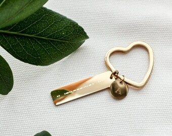 Personalized Valentine Gift Engraved Keychain - Morse Code Heart Key Chain Gift for Daughter Sister Best Friend Mother For My Person - Gemma