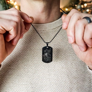 Custom Dog tag Men Necklace - Coordinates Engraved Necklace - Unique Father's Day gift For Brother Dad Boyfriend Military Soldier - Gunner