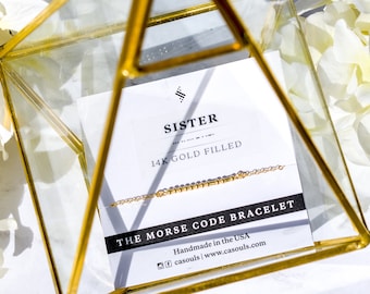 SISTER Morse Code Bracelet, Sisters Necklace | Unique Birthday Gift, Big Sis, Little Sis, Soul Sister, Sisters Bracelet, Friendship Bracelet