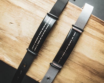 Pulsera personalizada con código Morse para hombre • Pulsera grabada para novio, hermano, padre, esposo, padrino • Regalo para el día del padre • 'Luis'