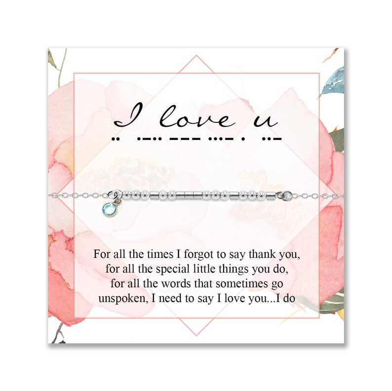 I LOVE U Morse Code Bracelet and Necklace Say I love you