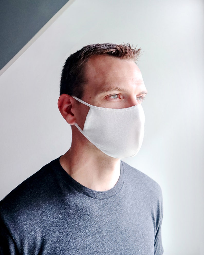 White Cloth Face Masks Organic cotton Breathable Reusable Etsy