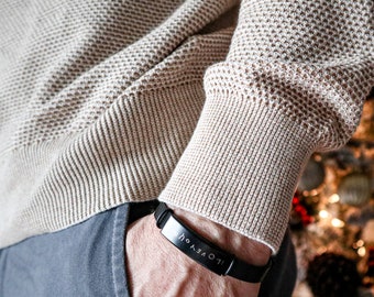 Personalized Morse Code Bracelet for Men: Engraved Handwriting Gift